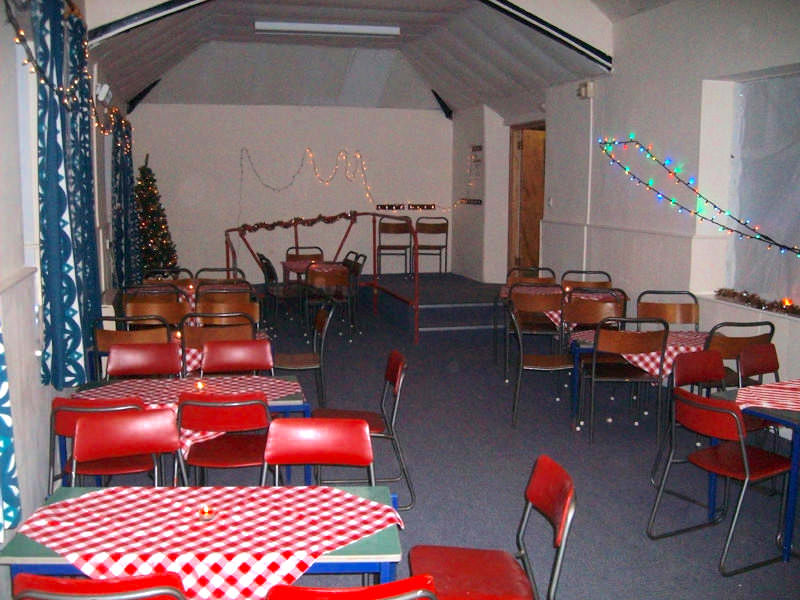 The annexe ready for a Christmas party